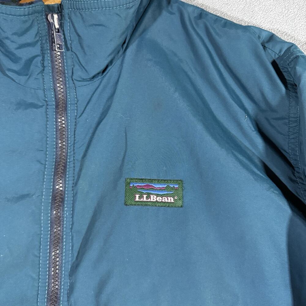 Vintage 80s L.L. Bean Warm Up Bomber Jacket Blue Fleece Lined Mens Large XL - Picture 2 of 11